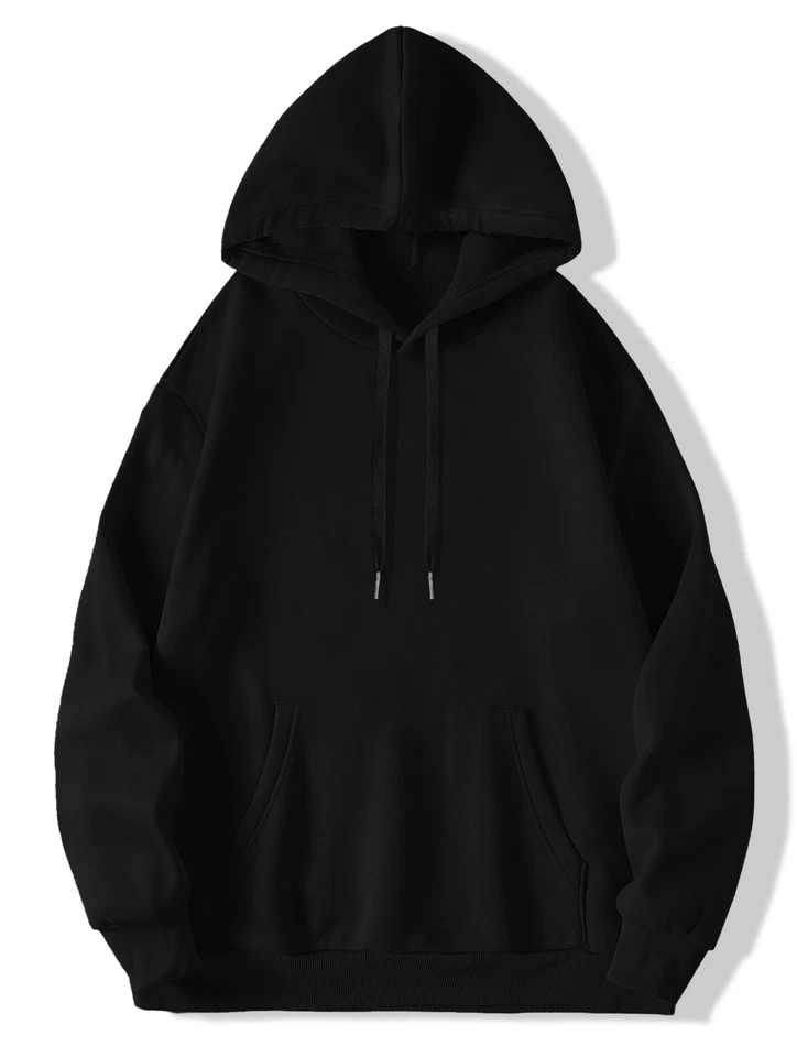 Sudadera con Capucha Calavera Hombre - Jersey Negro Casual Tejido Poliéster con Estampado en la Espalda Foto 2 de 4