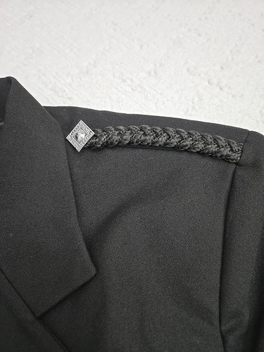 Kilt Highland Jacket Mens Black Size 48R Wool&Poly Silver Color Buttons 5 Pocket - Picture 10 of 11
