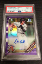 2019 Bowman Draft Corbin Carroll 1st Chrome Purple Refractor Auto /250 PSA 10