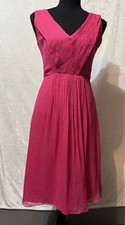 J. Crew Louisa 100% Silk Chiffon Pink Dress Sz2/XS Barbiecore Fairycore Grecian