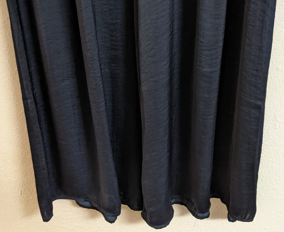 Женские мягкое окружение «Идеальный Palazzo» синий атласный широкие ноги брюки маленький S - Изображение 4 из 4