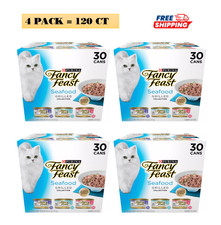 4 Packs, Fancy Feast  All Life Stages Cat Wet Food - Grilled, Seafood, 3 OZ 30Ct