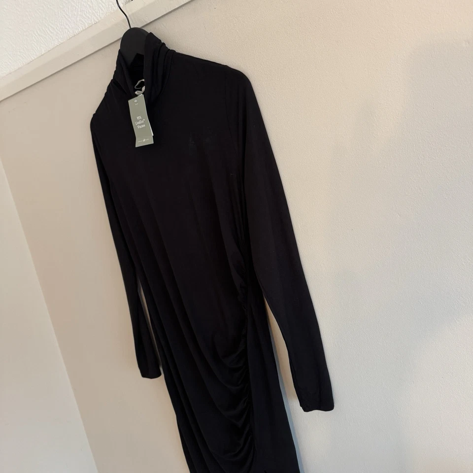BNWT H&M Black Long Sleeve SIZE 16 UK Stretch Knee Dress W3 - Image 3 of 4