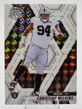 Christian Wilkins /25 2025 Panini Mosaic White Prizm Raiders Color Match SSP