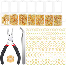 Gold Jump Rings for Jewelry Making - 1500Pcs Necklace Repair Kit with Supplies a