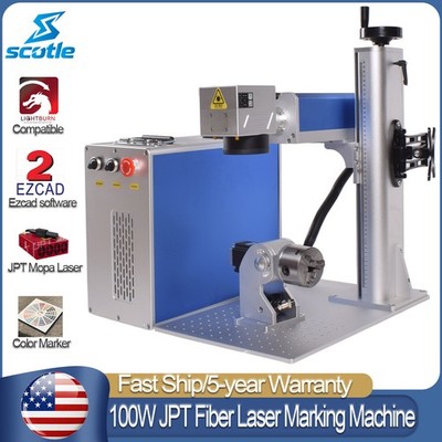 Scotle 100W JPT Mopa Fiber Laser Marking Machine Metal Steel Marker Engraving US