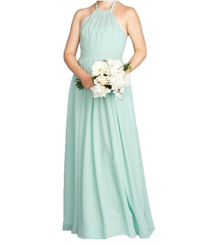 Birdy Grey Kaia Sea Glass Chiffon Maxi Bridesmaid Dress Medium Green | eBay