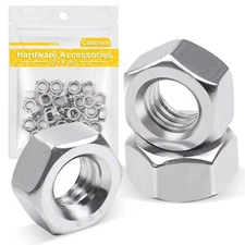 50Pcs 1/4"-20 Stainless Hex Nuts 304 Steel Industrial Construction Fasteners