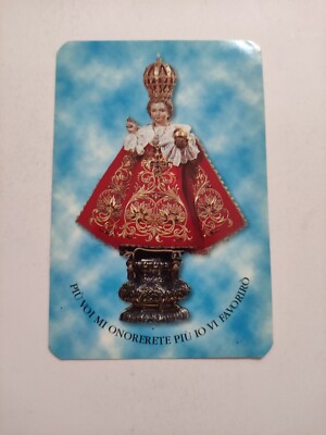 Prager Jesuskind mit rotem Gewand Heiliger Holy Card