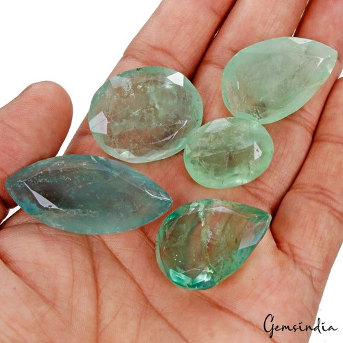 Mezcla de fluorita verde forma y corte 100% piedras preciosas sueltas naturales 345 quilates 23mm-42mm - Imagen 5 de 8