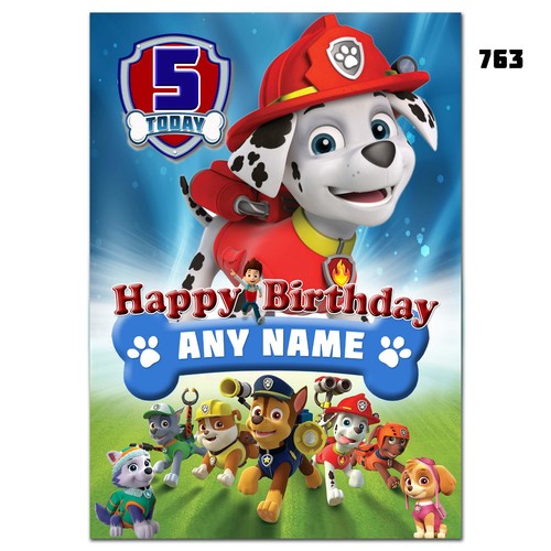 Große personalisierte Geburtstagskarte; Paw Patrol; beliebiges Alter Name für kleine/große (765) - Bild 5 von 15