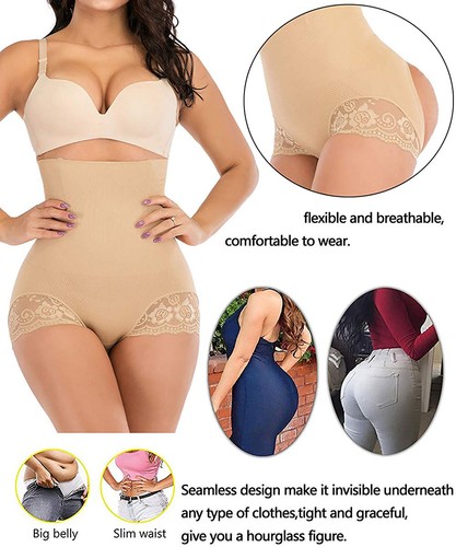2 PACK- Fajas High Waist Body Shaper Tummy Control Panties Butt Lifter Underwear - Picture 10 of 16