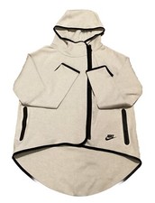 Nike Tech Cape Hoodie Full Zip Women  s Size S Cotton Blend Gray-ish White/ Black