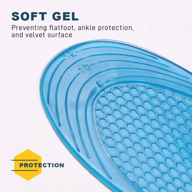 Massaging Gel Shoe Insoles Arch Supports For Men Women Flat Foot High Quality AU - image 3 of 4