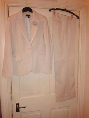 H&M Beige Womens Business Wedding Formal Suit Trousers 8 10 36 Jacket 12 40 NEW - Image 1 of 4