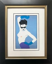 Patrick Nagel "Untitled #71" NEWLY CUSTOM FRAMED Art Deco Print Woman Playboy 