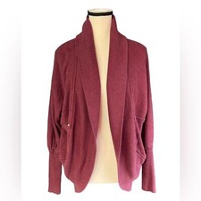 Aritzia Wilfred Diderot Sweater Cocoon Oversized Cardigan Sz XXS burgundy