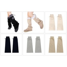 Harajuku Knitted Leg Warmers with Drawstring Baggy Loose Boot Covers Streetwear