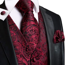 Mens Waistcoat Regular Fit V-Neck Vest Tie Set Wedding Formal Casaul Gilet Coats