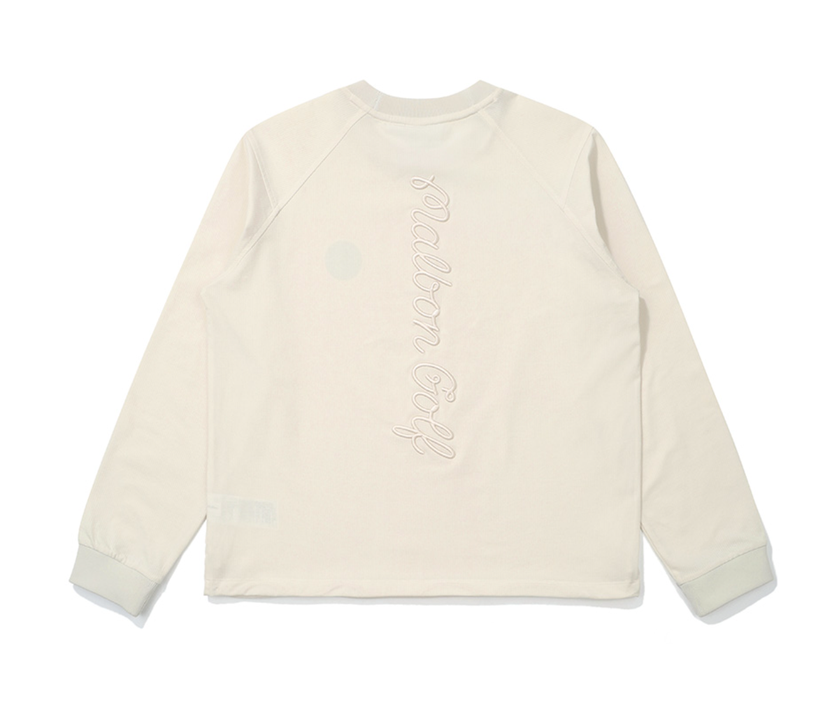 ■Malbon Golf■ Marlbon Script Woven Piste BEIGE Malbon Golf] Jersey Mesh Performance Piste CREAM (WOMAN