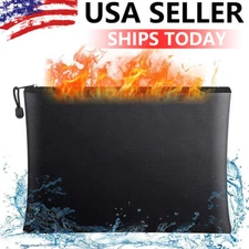 2000℉ Fireproof Document Pouch Fire Proof Money File Bag Waterproof  Safe Cash