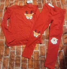 Next Direct Girls Reindeer Santa Christmas Set Sz 6/7 6 7 Nwt