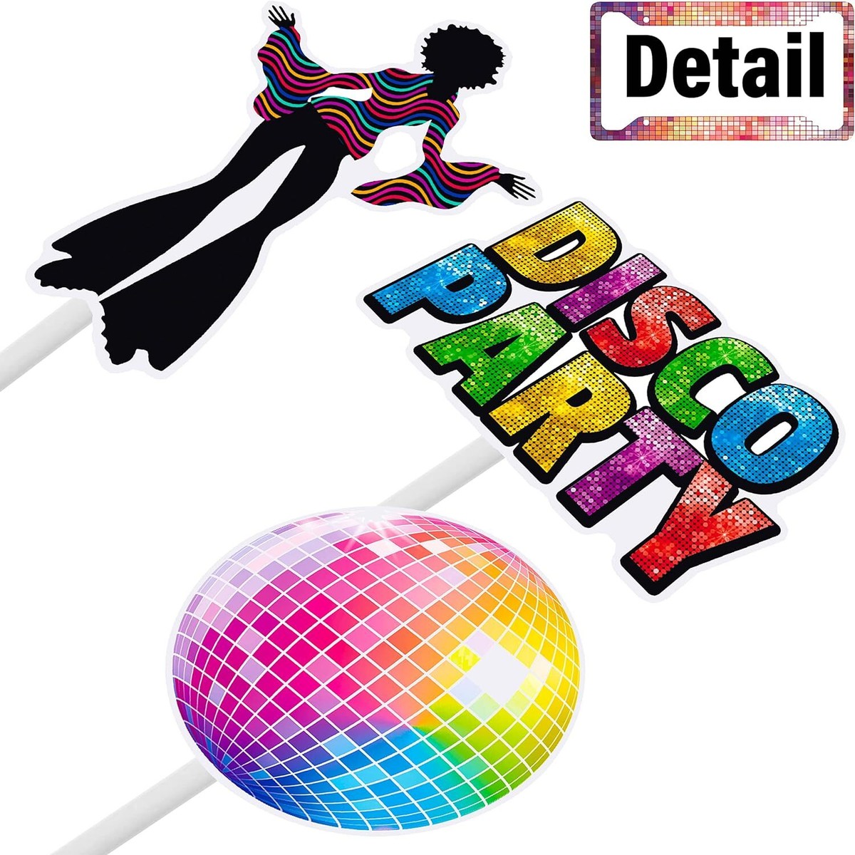 JOERSH Lot De 24 Décorations De Cupcakes En Forme De Boule Disco Des