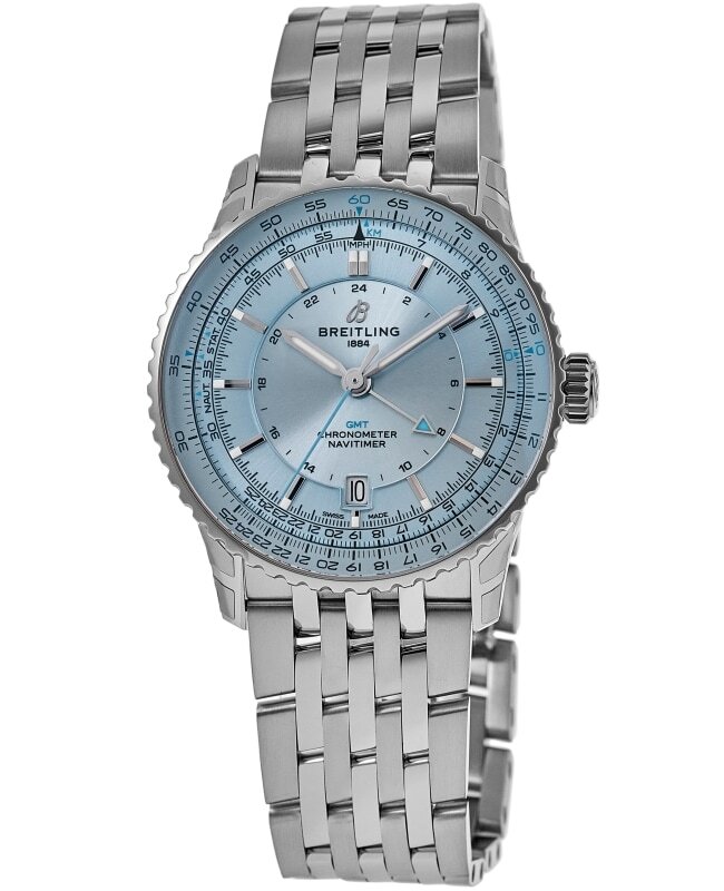 Новые мужские часы Breitling Navitimer с автоматическим часовым механизмом 41 GMT с синим циферблатом A32310171C1A1