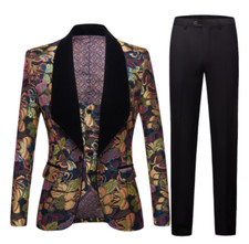 Men's Blazer 2PCS Coat Pants Formal Dress Suits Jacquard Costumes Wedding Party