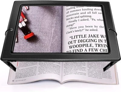 OBOVO Upgrade Lupe mit Licht 5X Leselupe Senioren Dimmbare Lupen Größere Linsen