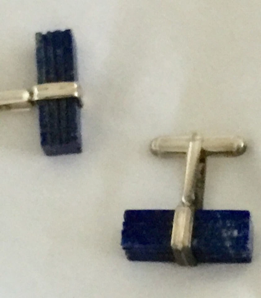 Naturale Lapislazzuli Gemma 925 Argento Sterling Gemelli Special Regalo Per Love - Immagine 4 di 4