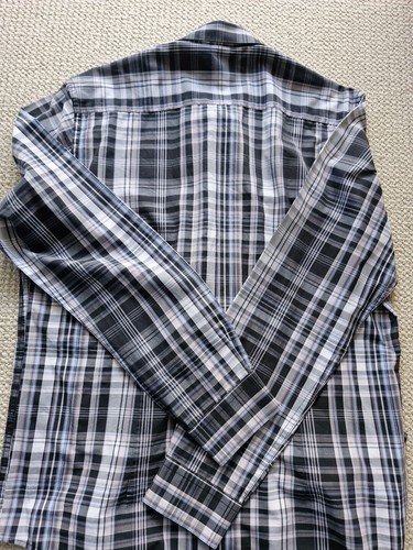 Blaq Premium Large Mens Grey Striped Shirt - Picture 16 of 24