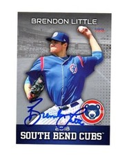 Brendon Little signed autographed 2018 South Bend Cubs team set card Bryn Mawr b