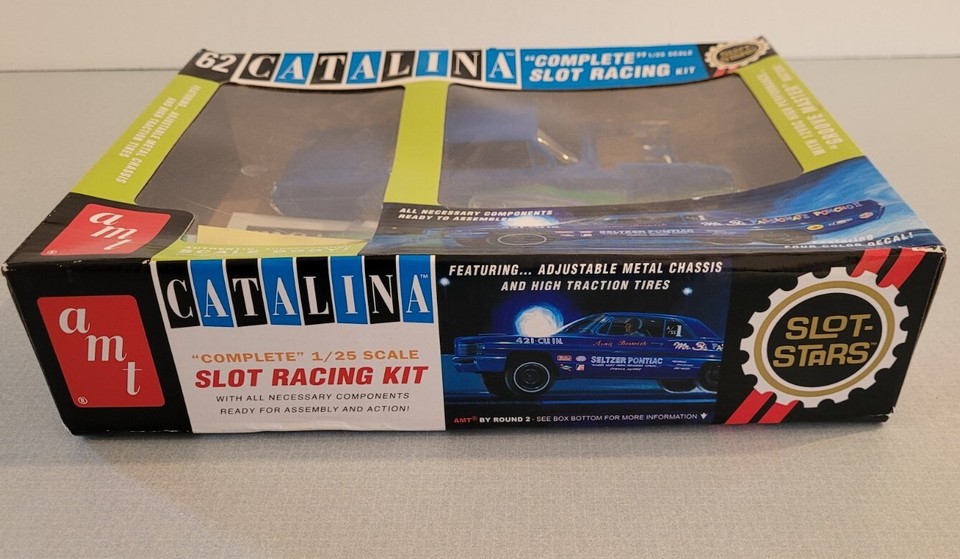 AMT Slot Car Kit 62 Pontiac Catalina Super Stock NHRA Open Box Read