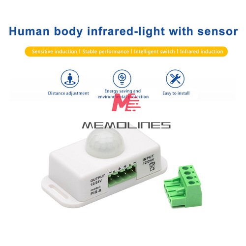 DC 12V-24V 6A Automatic Adjustable Infrared PIR Motion Sensor Switch Module - Picture 3 of 13