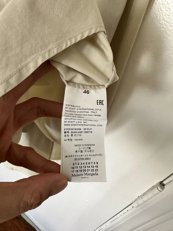 Camisa de vestir MAISON MARGIELA beige manga larga para hombre 46 Foto 4 de 4
