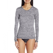 RIP CURL Women's XS Black White Rashguard Long Sleeve Surf Swim Beach SEARCH New