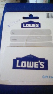 $500 Lowes Gift Card | eBay