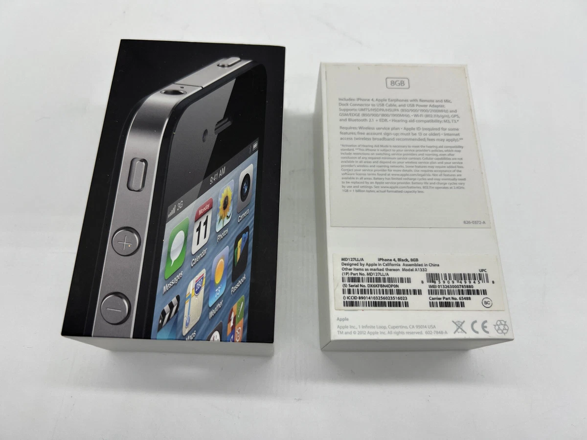 Apple iPhone 4 Empty Box Only - 8GB - Black | eBay