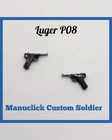 2 x LUGER P08 GUNS GERMAN ARMY WEAPON Playmobil WW2 WWII