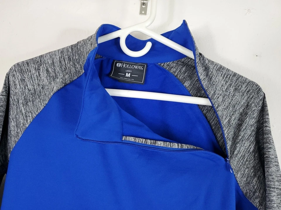 Holloway 运动女式长袖侧拉链领 1 口袋拇指孔 — 第 3/4 张图片