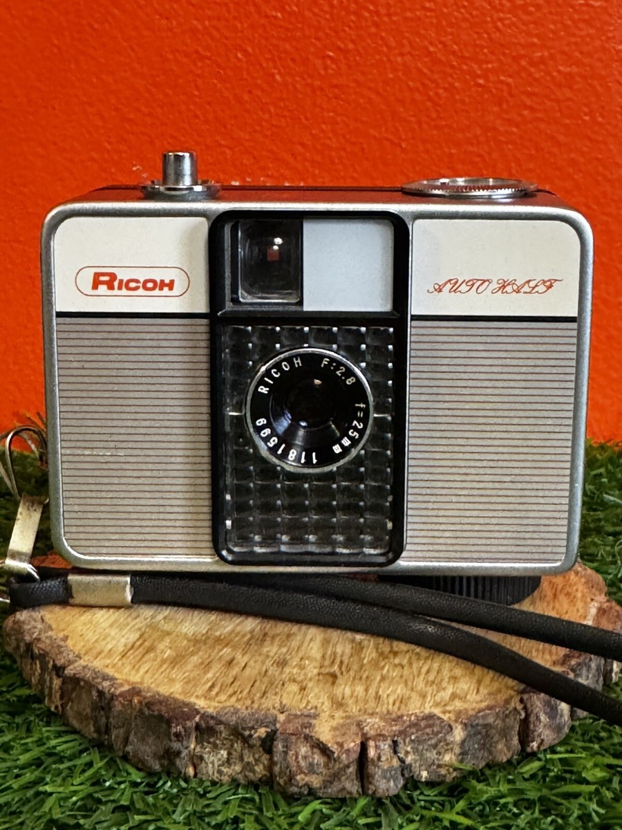 Vintage Ricoh Auto Half E Film Camera W/ Strap Orange Line