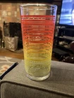 Vintage Federal Red/Yellow/Orange/Green Striped Drinking Glass- 14 oz-RARE