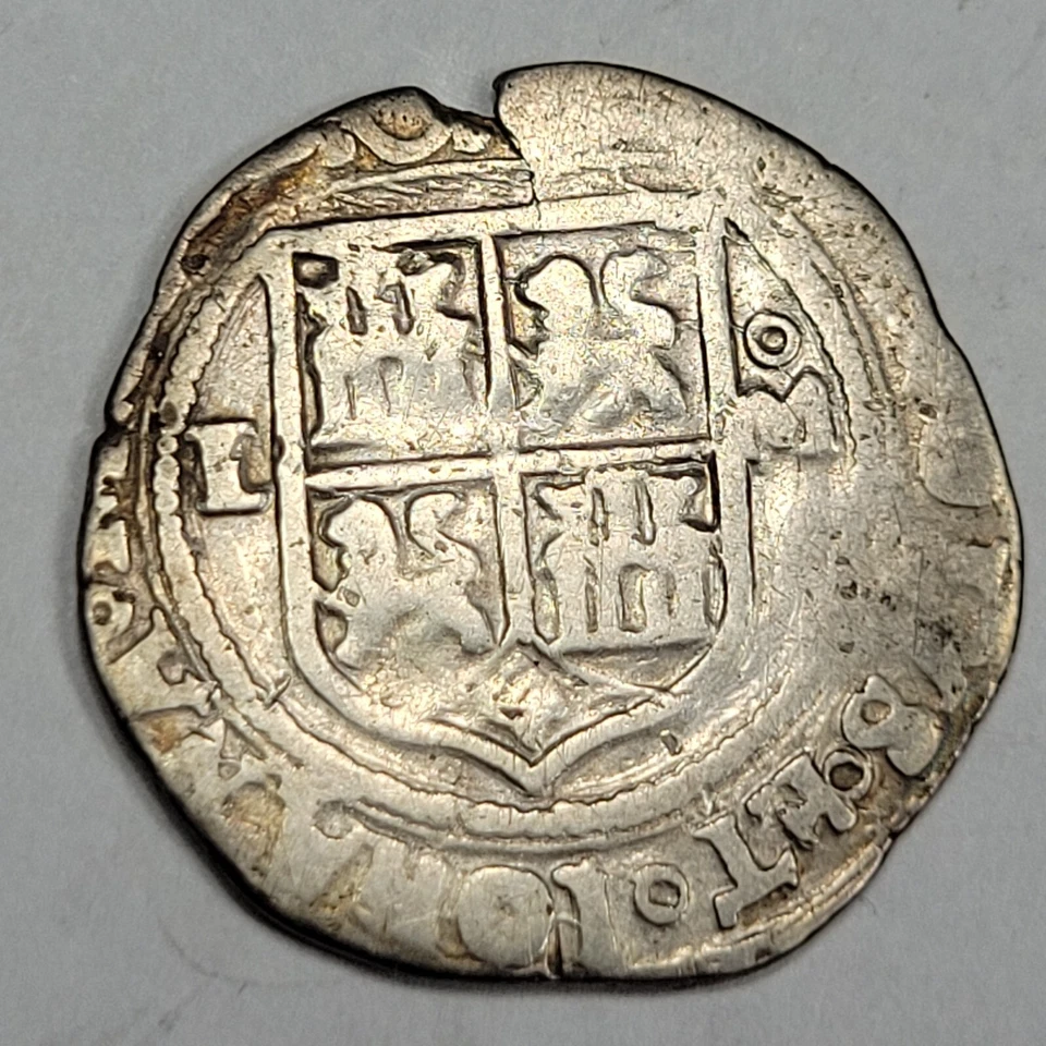 1552-1553 Mexico Silver Cob 1 Real Carlos & Joanna Spanish Colonial *J206 - Image 2 of 4