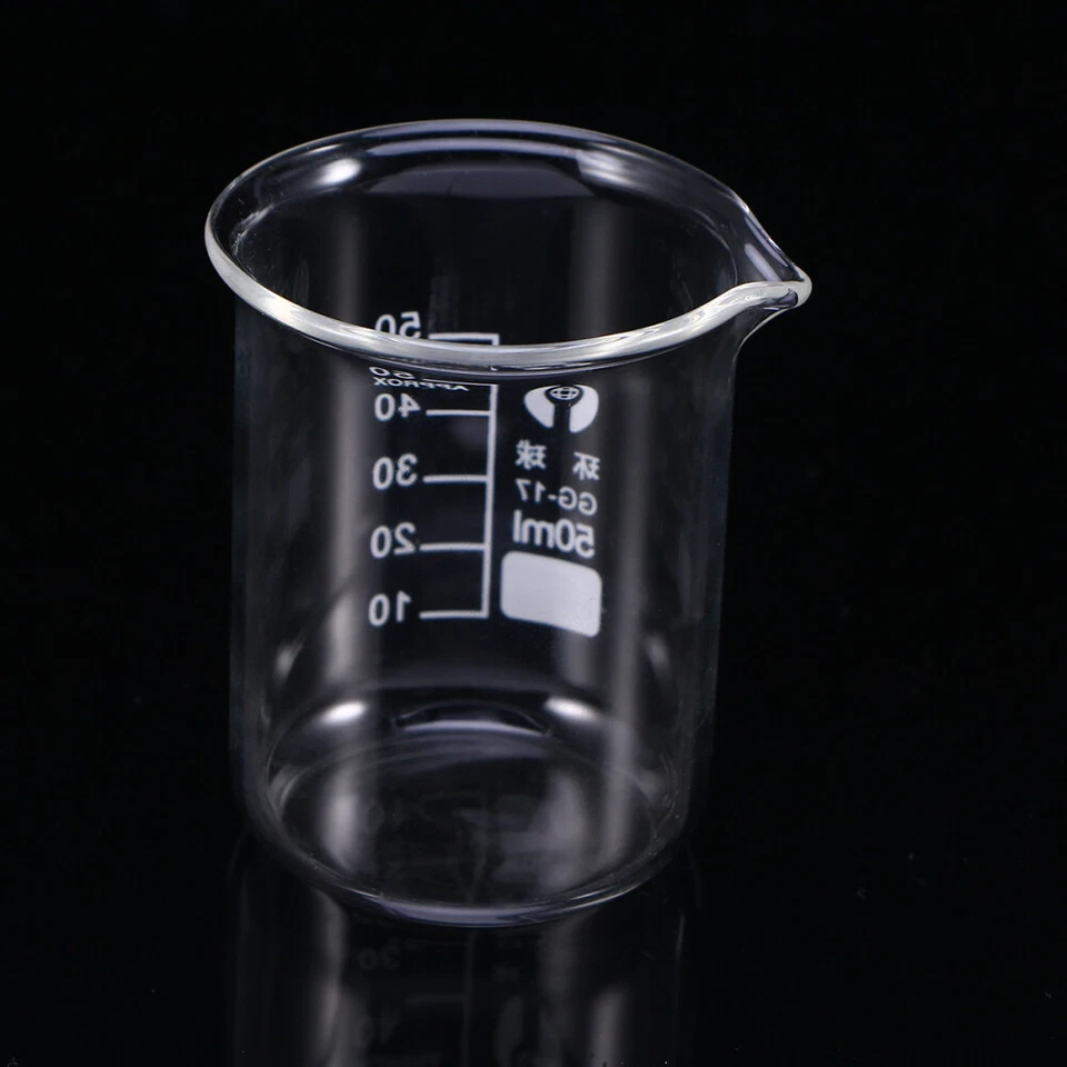 50 ML Glass Beaker Graduated Cylinder Small Measuring Cup Flask - Image 2 of 4