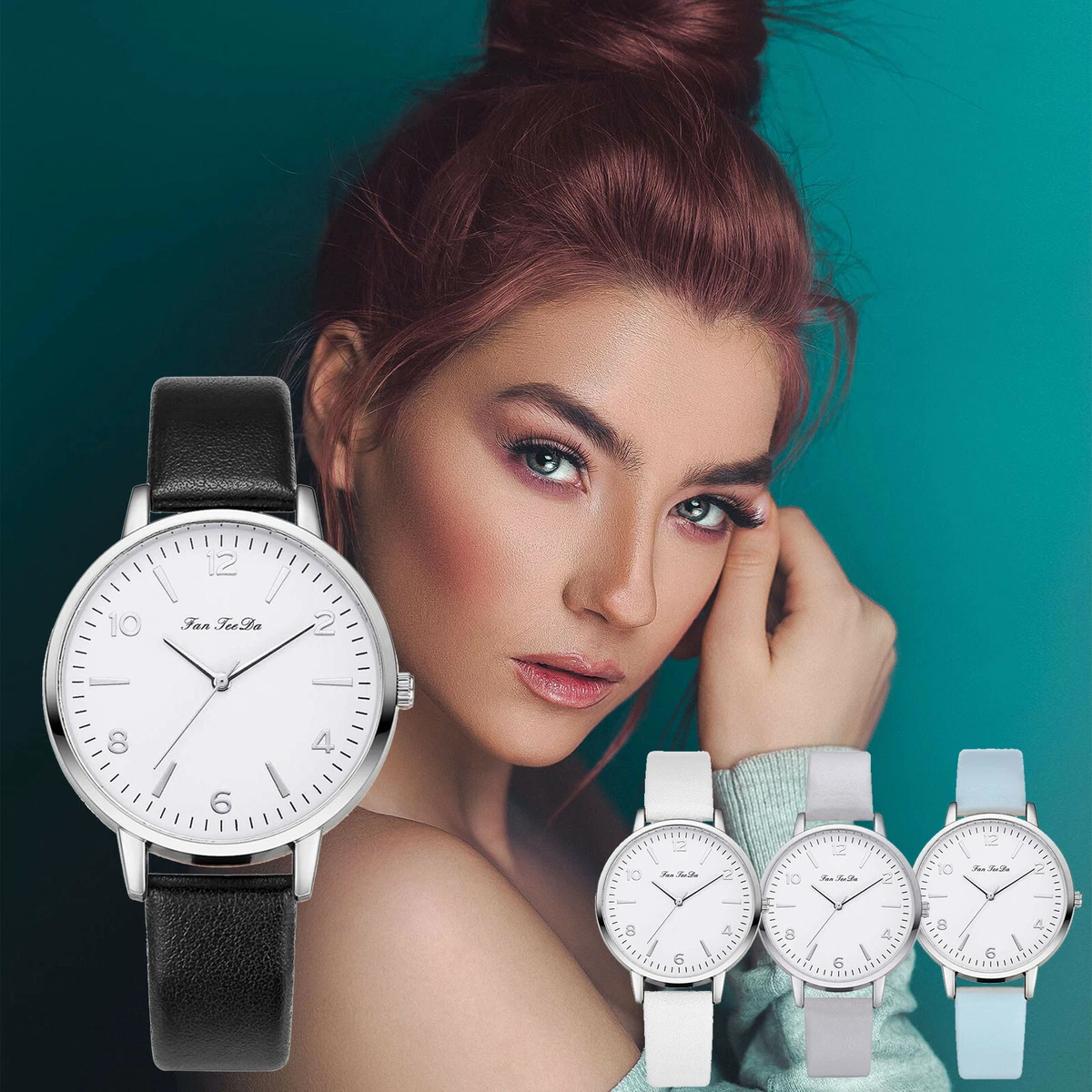 Sleek Minimalist Women s Watch Leather Strap Alloy Dial Quartz Watch Wrist Watch