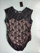 Size 12 UK Atmosphere PRIMARK NUDE BLACK LACE BODY
