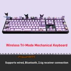 Kuromi 108 Keys Tri-Mode Mechanical Keyboard Wired Wireless Bluetooth RGB Keypad