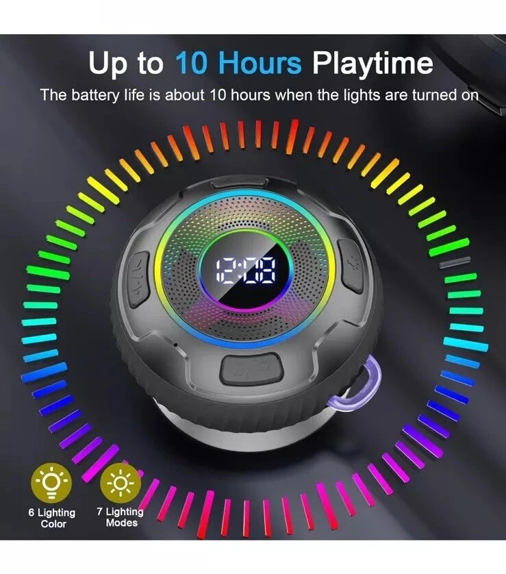 Cassa Portatile Bluetooth - Led RGB Multicolore , Resistente All’acqua - Immagine 4 di 4