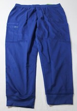 Landau Adult's Pull-On Straight-Leg Cargo Scrub Pants EJ2 Blue Size 2XL NWT